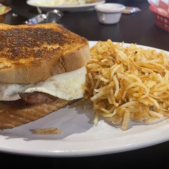 Blue Mound Cafe - Little Road - Ol' Timer Sammich: smoked sausage and egg on Texas toast. - Cafes Near Me - Arlington, Texas Blue Mound Cafe - Little Road - Ol' Timer Sammich: smoked sausage and egg on Texas toast. - Cafes Near Me - Arlington, Texas
