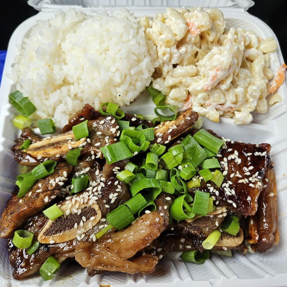 Kay's Kitchen - Galbi with rice and macaroni salad. - Breakfast & Brunch Near Me - Kalaoa, Hawaii Kay's Kitchen - Galbi with rice and macaroni salad. - Breakfast & Brunch Near Me - Kalaoa, Hawaii