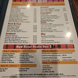 Red Bowl Asian Bistro - Lunch menu