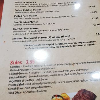 Rocco's Smokehouse Grill - Menu - Barbeque Near Me - Williamsburg, Virginia Rocco's Smokehouse Grill - Menu - Barbeque Near Me - Williamsburg, Virginia