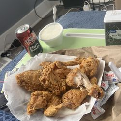 Chicken and large cheese fries