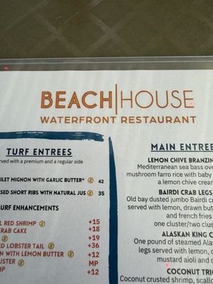 Menu photo 1 Beach House Waterfront Restaurant Bradenton Beach, FL Menu photo 1 Beach House Waterfront Restaurant Bradenton Beach, FL