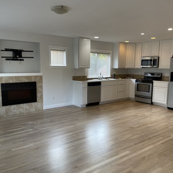 Henry Hardwood Floor Service - kitchen and living room - Flooring Near Me - Seattle, Washington