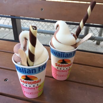 Samurai - Two small chocolate coconut soft serve, $3.75 each. - Ice Cream & Frozen Yogurt Near Me - Honolulu, Hawaii Samurai - Two small chocolate coconut soft serve, $3.75 each. - Ice Cream & Frozen Yogurt Near Me - Honolulu, Hawaii
