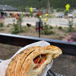 New Moon Bakery and Cafe - Croissant stuffed with Cheese, Spinach, & Tomato