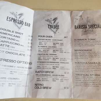 West Oak Coffee Bar - Menu - Coffee & Tea Near Me - Denton, Texas