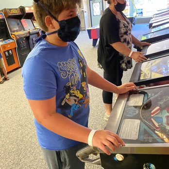 Klassic Arcade 2.0 - My kid playing pinball! - Arcades Near Me - Gobles, Michigan