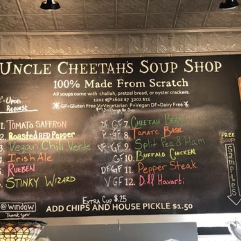 Uncle Cheetah's Soup Shop - Soup menu for 6/22/19 - Soup Near Me - Grand Rapids, Michigan
