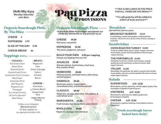 Menu photo 1 Pau Pizza Kamuela, HI