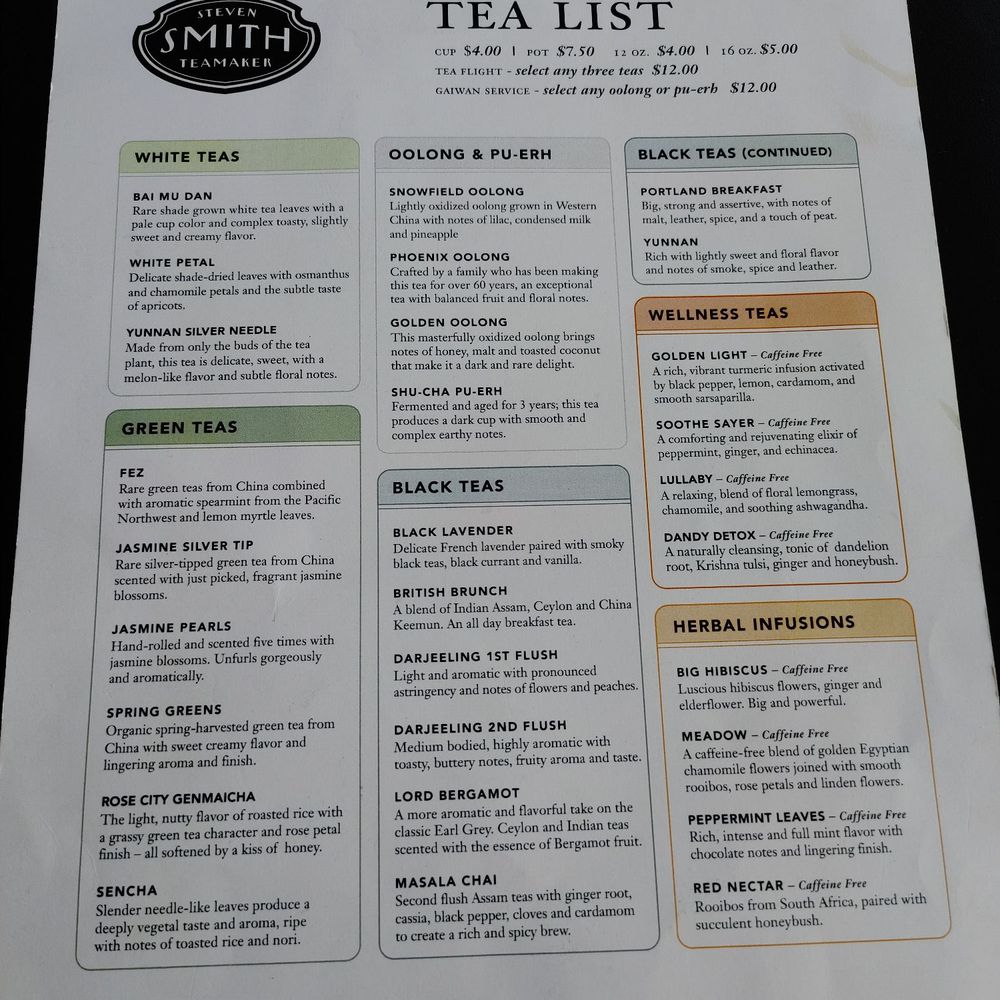 Smith Teamaker - Tea Rooms Near Me - Portland, Oregon