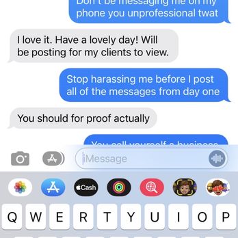 The Brow Nanny - Pics of the owner texting me on my personal phone of her reaction to my review! #harassment - Permanent Makeup Near Me - Tempe, Arizona