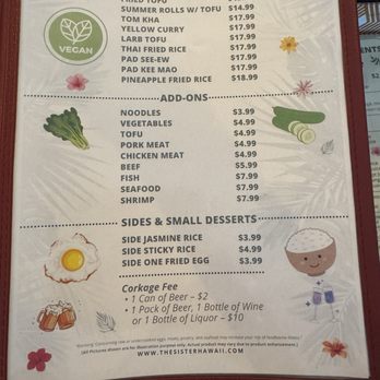 The Sister Restaurant & Cafe - Menu - Thai Near Me - Honolulu, Hawaii The Sister Restaurant & Cafe - Menu - Thai Near Me - Honolulu, Hawaii