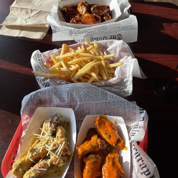 Outlaw Wings - Honey bbq, medium, garlic Parmesan with a large fry - Chicken Wings Near Me - Broomfield, Colorado