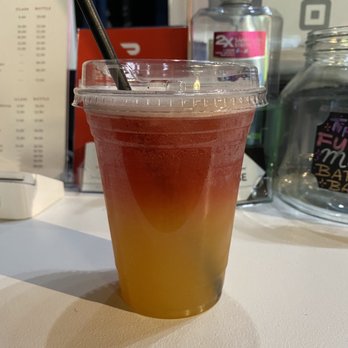 Melrose Coffee - Peach Lemonade + Strawberry Orange Sunrise tea! - Desserts Near Me - Winston-Salem, North Carolina Melrose Coffee - Peach Lemonade + Strawberry Orange Sunrise tea! - Desserts Near Me - Winston-Salem, North Carolina