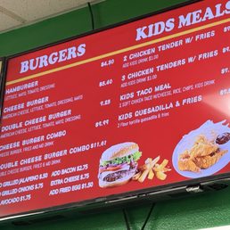 3/6/2026 - Menu: Burgers and Kids Meals