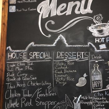 Real Thai Fusion Restaurant - House special Menu board - Thai Near Me - Miramar Beach, Florida Real Thai Fusion Restaurant - House special Menu board - Thai Near Me - Miramar Beach, Florida