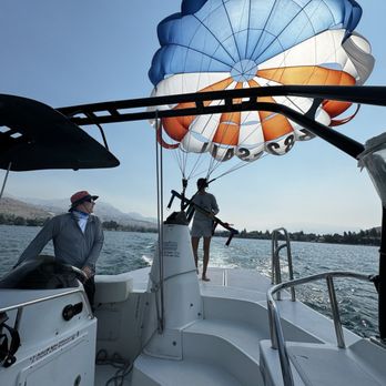 Chelan Parasail & Watersports - Getting ready to fly - Boating Near Me - Chelan, Washington Chelan Parasail & Watersports - Getting ready to fly - Boating Near Me - Chelan, Washington