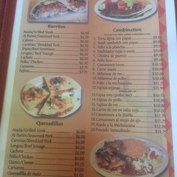 Taqueria Michoacana - Menu April 2019 (3/6) - Mexican Near Me - Cedartown, Georgia
