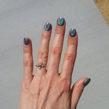 LV Nails - Got dip nails with silver hologram in top! I can't stop staring at them - Nail Salons Near Me - Palm Springs, California LV Nails - Got dip nails with silver hologram in top! I can't stop staring at them - Nail Salons Near Me - Palm Springs, California