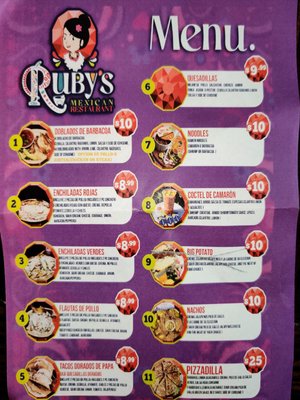 Menu photo 2 Ruby’s Mexican Restaurant Tyler, TX