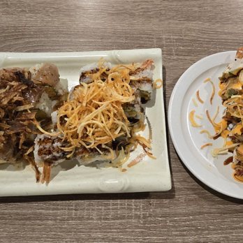 Hello Sushi Brea - Round 2: Crispy Onion Albacore roll, Hurricane roll, & OMG roll - Japanese Near Me - Placentia, California