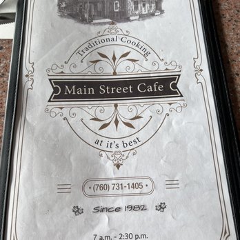 Main Street Cafe - Menu - Breakfast & Brunch Near Me - Fallbrook, California