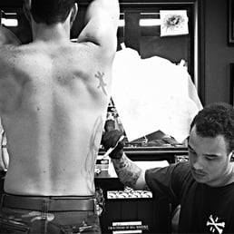 Evan drawing out my husbands tattoo Evan drawing out my husbands tattoo