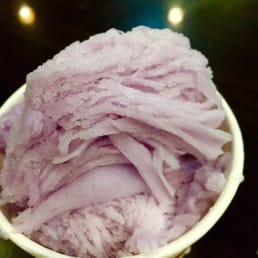 Taro shave ice lovely and fluffy indeed.