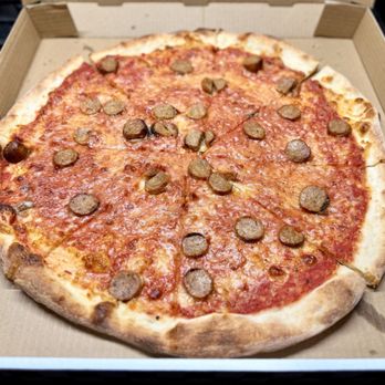 Pizzeria Luigi - Cheese Pie with sausage - Pizza Near Me - San Diego, California