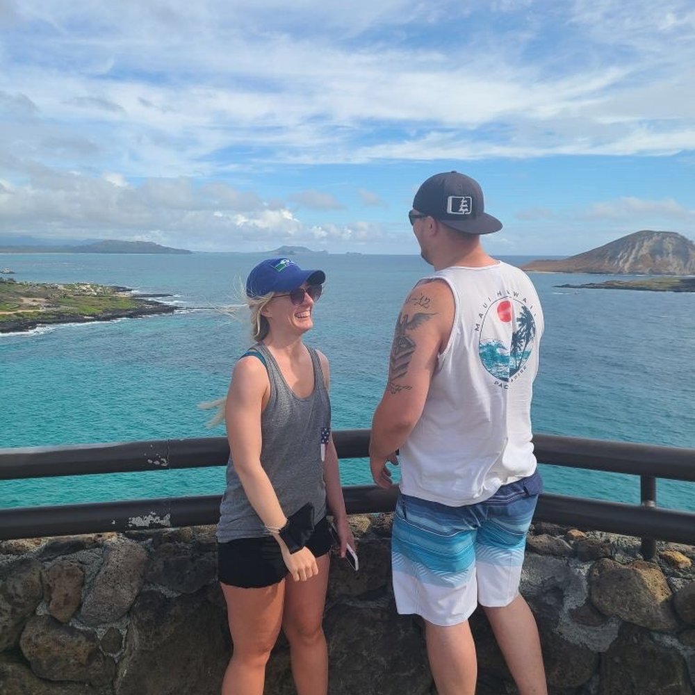 Candid shot by big John himself of us overlooking turtle island