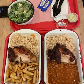 Chirp - quarter chicken with brown rice and french fries & side salad, quarter chicken brown rice and beans yum!!! - Peruvian Near Me - New York, New York Chirp - quarter chicken with brown rice and french fries & side salad, quarter chicken brown rice and beans yum!!! - Peruvian Near Me - New York, New York