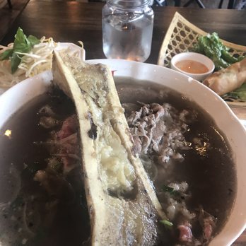 Pho Best III - Pho with brisket tripe tendon bone marrow and spring roll - Vietnamese Near Me - Elmhurst, New York