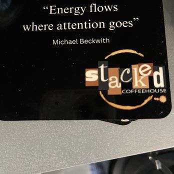Stacked Coffeehouse - Quotes on coasters throughout. - Cafes Near Me - Villa Ridge, Missouri