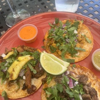 Thirtyfour Mexican Cantina - 3 tacos add cheese-- asada, el pastor and chicken - Mexican Near Me - Sacramento, California Thirtyfour Mexican Cantina - 3 tacos add cheese-- asada, el pastor and chicken - Mexican Near Me - Sacramento, California