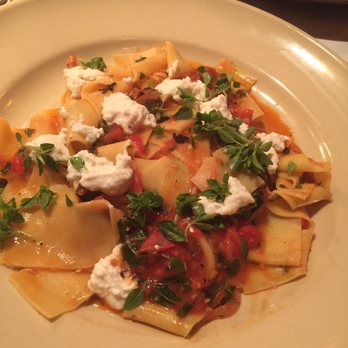 Chez Panisse - Freshly made pasta with marinara and ricotta - New American Near Me - Berkeley, California Chez Panisse - Freshly made pasta with marinara and ricotta - New American Near Me - Berkeley, California