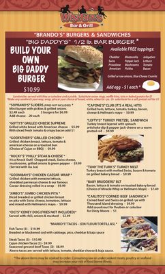 Menu photo 3 WiseGuys Bar and Grill Clinton, MI