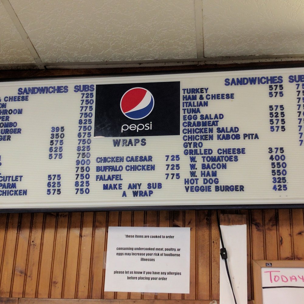 Billy's Sub Shop - Menu 1 (5/2017) - Diners Near Me - Boston, Massachusetts