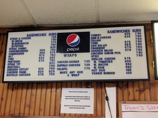 Menu photo 3 Billy's Sub Shop Boston, MA