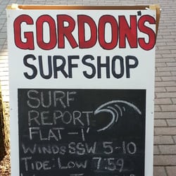 Gordon's Surf Shop - Cool info that a surfer or beachgoer may find useful.
