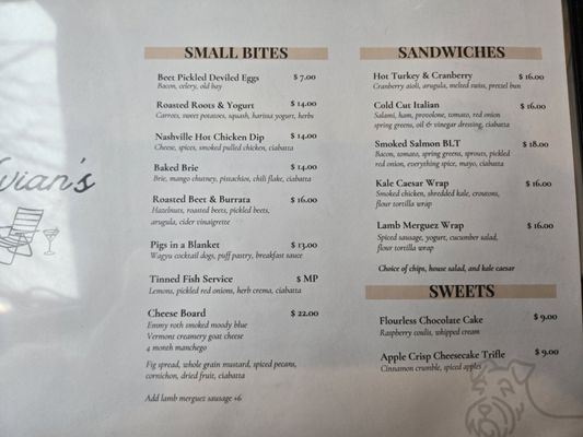 Menu photo 1 Vivian's Baltimore, MD