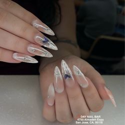 Marble Silver Chrome Nails at Day Nail Bar. CALL(408)591-1166 4750 Almaden Expy, San Jose, CA, 95118. Follow Us: IG @day_nailbar