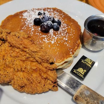 Busboys and Poets - Chicken and pancakes...get this, too. - Breakfast & Brunch Near Me - Arlington, Virginia Busboys and Poets - Chicken and pancakes...get this, too. - Breakfast & Brunch Near Me - Arlington, Virginia