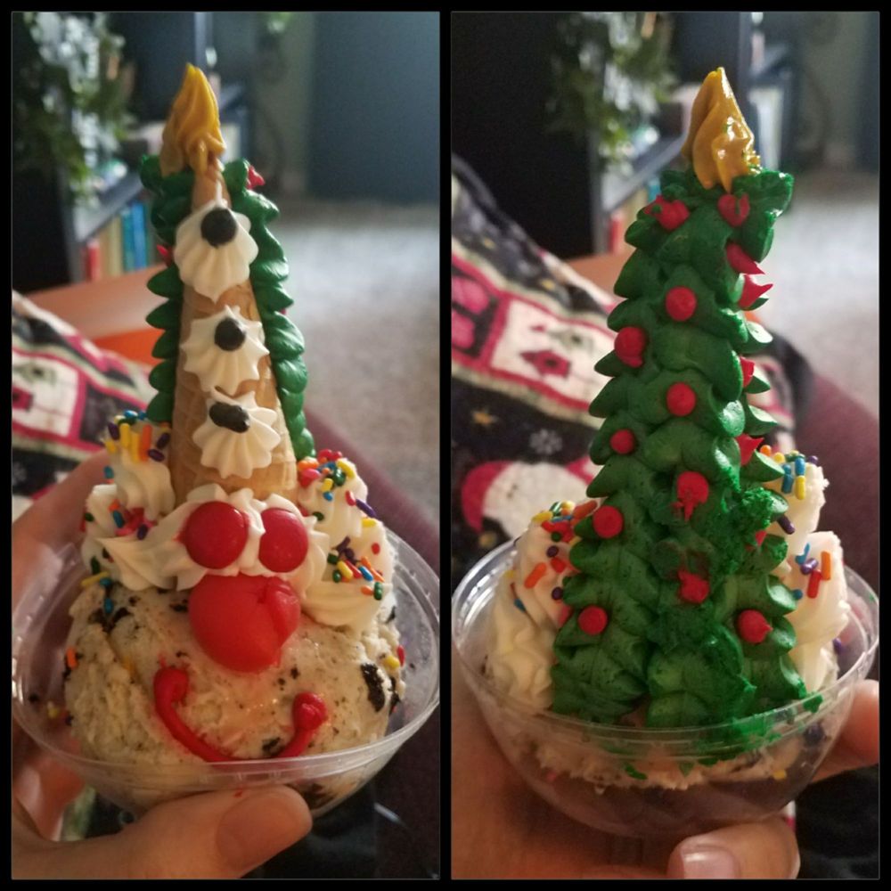 Baskin-Robbins - We ordered clown cones and asked for lots of frosting, and they added Christmas trees! Adorable! Great job crew at Clovis Baskin-Robbins! - Desserts Near Me - Clovis, California Baskin-Robbins - We ordered clown cones and asked for lots of frosting, and they added Christmas trees! Adorable! Great job crew at Clovis Baskin-Robbins! - Desserts Near Me - Clovis, California