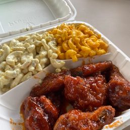 5 Honey Spicy Wings Dinner, with Macaroni Salad and Macaroni & Cheese 5 Honey Spicy Wings Dinner, with Macaroni Salad and Macaroni & Cheese