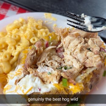 Hog Wild Pit Bar-B-Q - loaded baked potato. 10/10 - Barbeque Near Me - El Dorado, Kansas Hog Wild Pit Bar-B-Q - loaded baked potato. 10/10 - Barbeque Near Me - El Dorado, Kansas