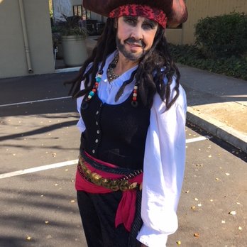 Celeste Oda - Halloween 2017. Coworker as Captain Jack Sparrow - Face Painting Near Me