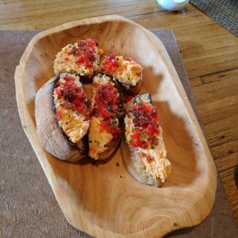 Husk - Pimento cheese crostini - American Near Me - Charleston, South Carolina Husk - Pimento cheese crostini - American Near Me - Charleston, South Carolina