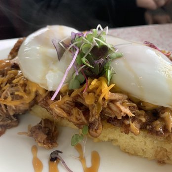 Brant Rock Hop - Sweet Baby Ray Charles. Sweet/ spicy/ cheesy and perfectly poached eggs. YUM! - Breakfast & Brunch Near Me - Marshfield, Massachusetts