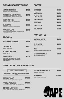 Menu photo 8 Ape Coffee Orange, CA