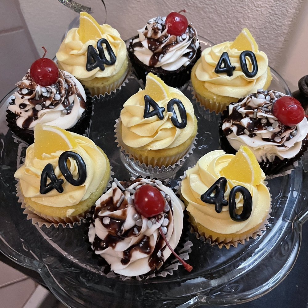 Divine Gourmet Cupcakes - Lemon flavored and chocolate sundae cupcakes! Both had filling and were absolutely delicious! - Cupcakes Near Me
